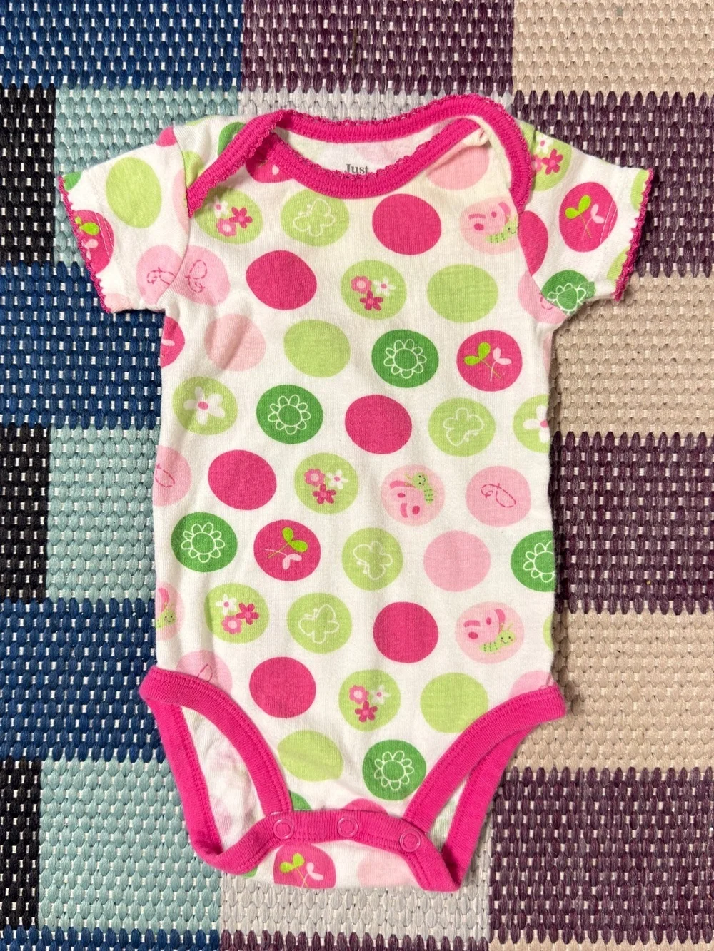 Pink and Green Polka Dot Short Sleeve Bodysuit